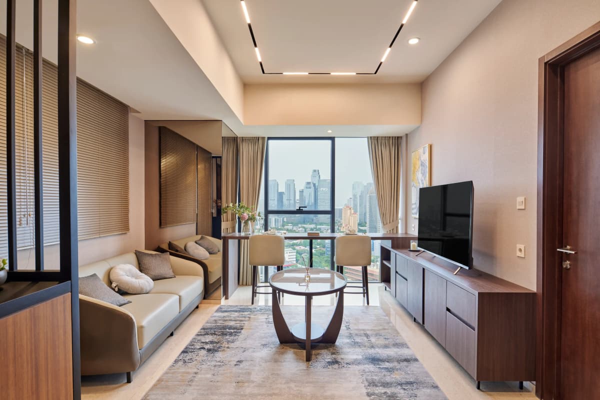 BRANZ Mega Kuningan luxury apartment bedroom with modern Japanese design